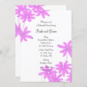 Pink Daisies Rehearsal Dinner Invitation