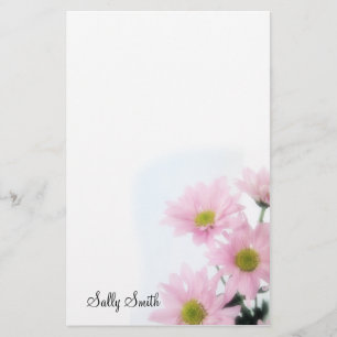 Pink Daisies Stationery - Personalize