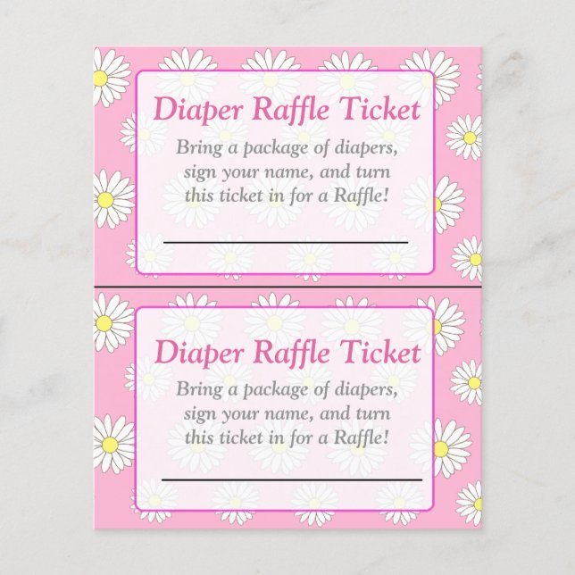 Pink Daisies Themed baby shower games Flyer (Front)