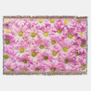 Pink Daisies Throw Blanket