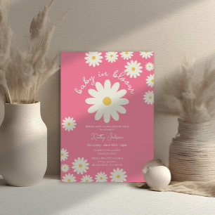 Pink Daisy Baby in Bloom Baby Shower  Invitation