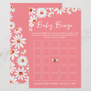 Pink Daisy & Bumblebee Baby Bingo