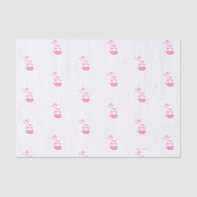 Pink Daisy Bunny   Tissue Paper (Front)