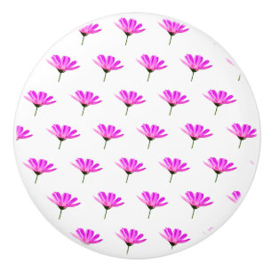Pink Daisy  Ceramic Knob