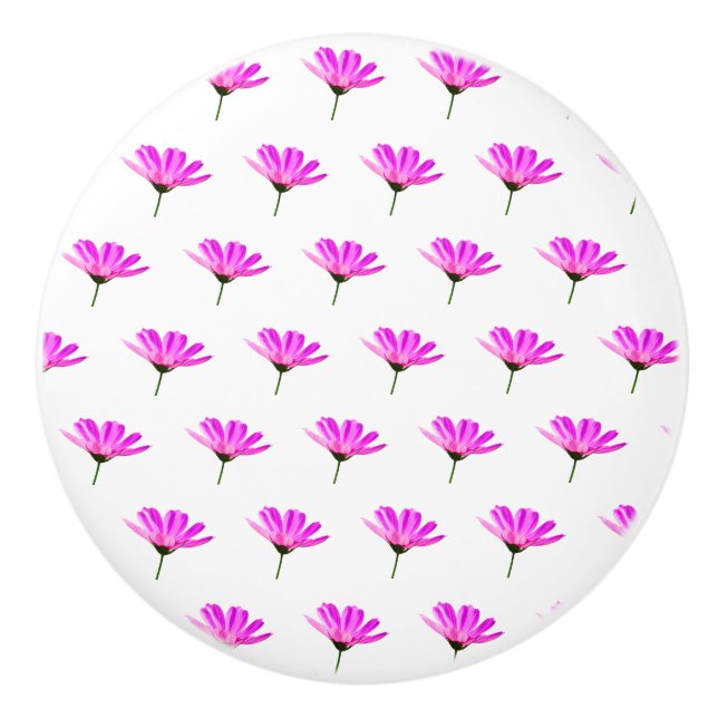 Pink Daisy  Ceramic Knob (Front)