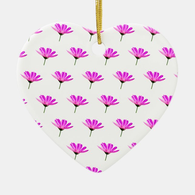 Pink Daisy   Ceramic Ornament (Front)