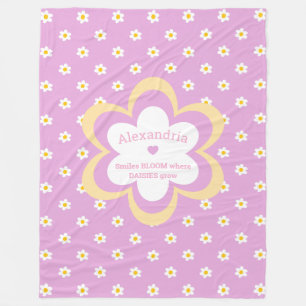 Pink Daisy-Chain 60 x 80 Fleece Blanket