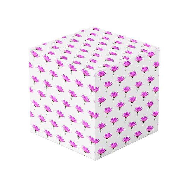 Pink Daisy   Cube (Front Angled)