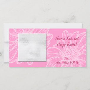 Pink Daisy Easter Photo Cards