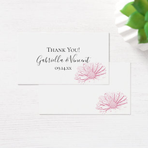 Pink Daisy Effect Floral Wedding Favour Tags