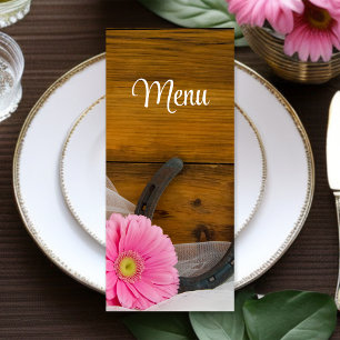 Pink Daisy et Horseshoe Western Mariage Menu
