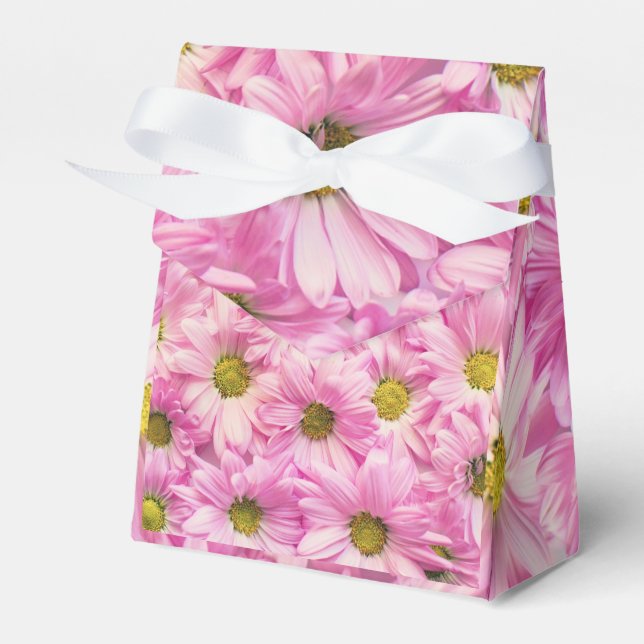 Pink Daisy Favor Box (Front Side)