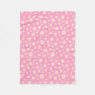 Pink Daisy Fleece Blanket