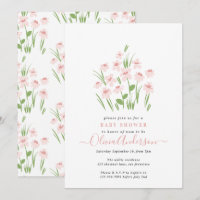 Pink daisy floral elegant beautiful baby shower