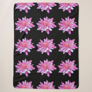 Pink daisy, floral photo sherpa blanket