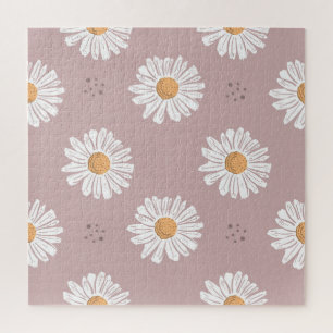 Pink Daisy: Floral Repeat Pattern. Jigsaw Puzzle