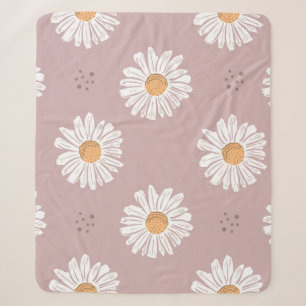 Pink Daisy: Floral Repeat Pattern. Sherpa Blanket
