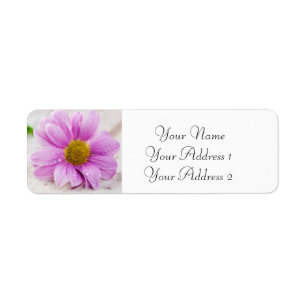 Pink Daisy Flower Custom Address Labels