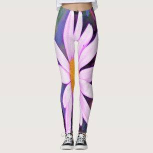 Pink Daisy Flower Leggings