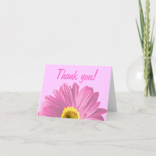Pink Daisy Flower Thank You Or Custom Card