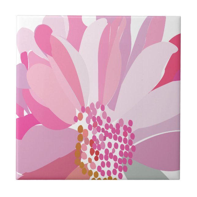 Pink Daisy Flower    Tile (Front)