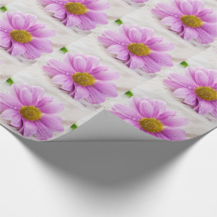Pink Daisy Flower Wrapping Paper
