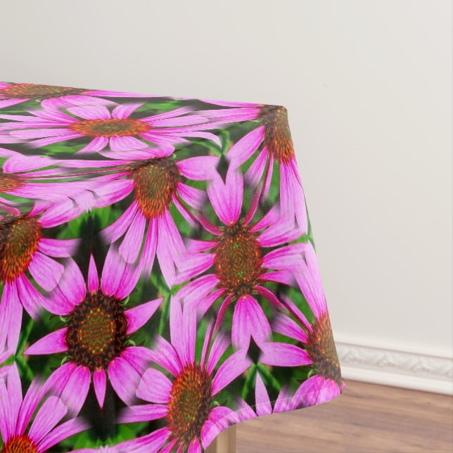 Pink Daisy Flowers Abstract Pattern    Tablecloth (In Situ)