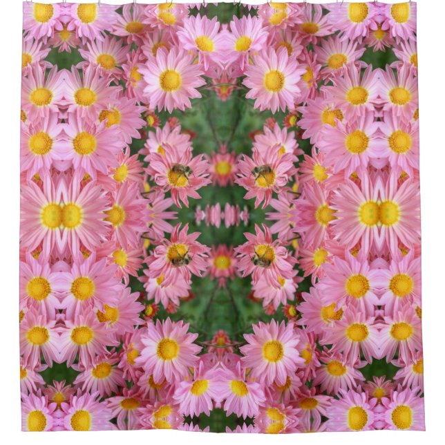 Pink Daisy Flowers And Bumble Bee Pattern   (Front)