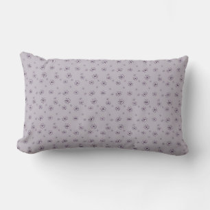 Pink Daisy Flowers Floral on Lavender Print Lumbar Pillow