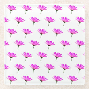 Pink Daisy Glass Coaster