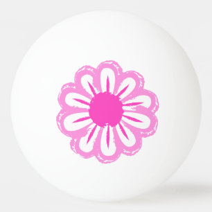 Pink Daisy Illustration Ping Pong Ball