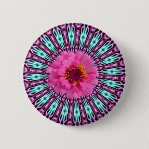 Pink Daisy in Crystal Light Button