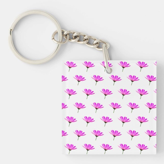 Pink Daisy   Keychain (Front)