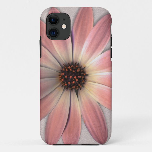 Pink Daisy - Mink Leather Texture Image Background Case-Mate iPhone Case (Back)