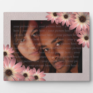 Pink Daisy - Mink Leather Texture Image Background Plaque