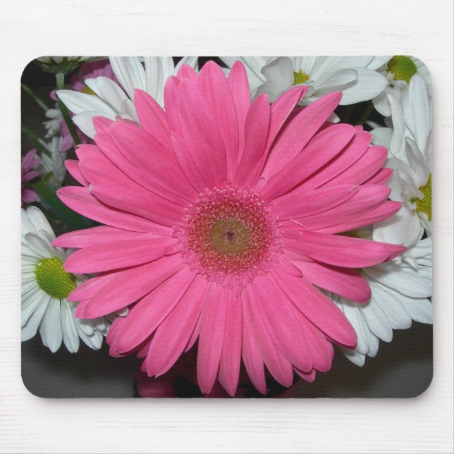 Pink Daisy mousepad (Front)