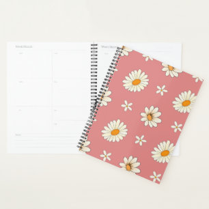 Pink Daisy Pattern Planner