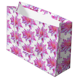 Pink daisy pattern, pretty floral pattern large gift bag