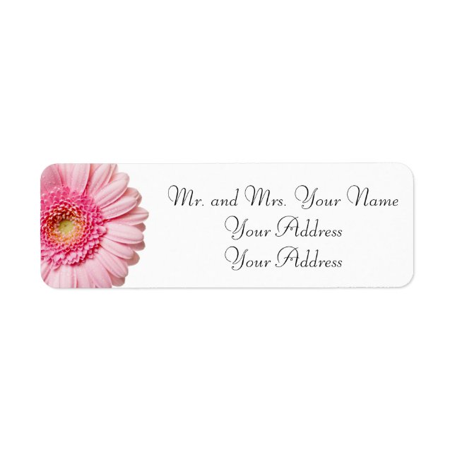 Pink Daisy Return Address Labels (Front)