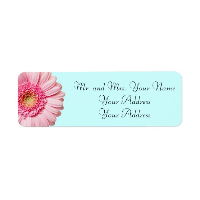Pink Daisy Return Address Labels (Front)