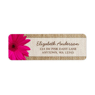Pink Daisy Rustic Burlap Adresse