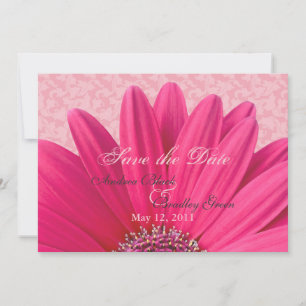 Pink Daisy Save the Date Announcement Invitation