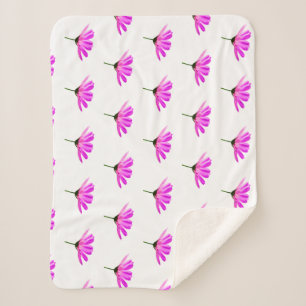 Pink Daisy   Sherpa Blanket