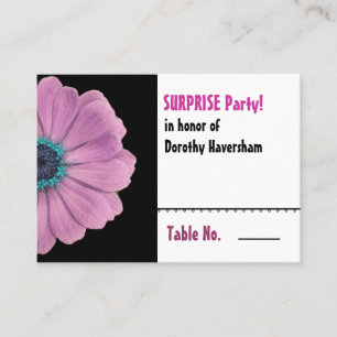 Pink Daisy Surprise Birthday Table Place Card