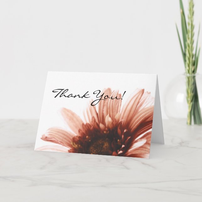 Pink Daisy Thank You Card (Front)