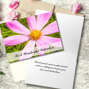 Pink Daisy Thank You Volunteer Card