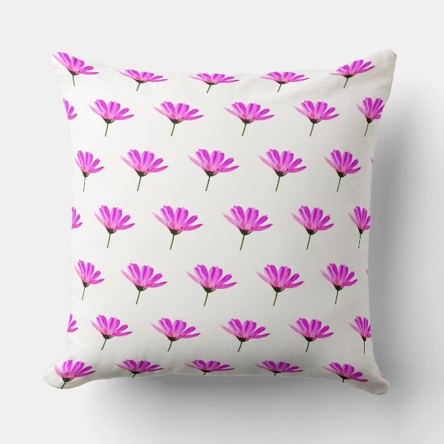 Pink Daisy  Throw Pillow (Front)
