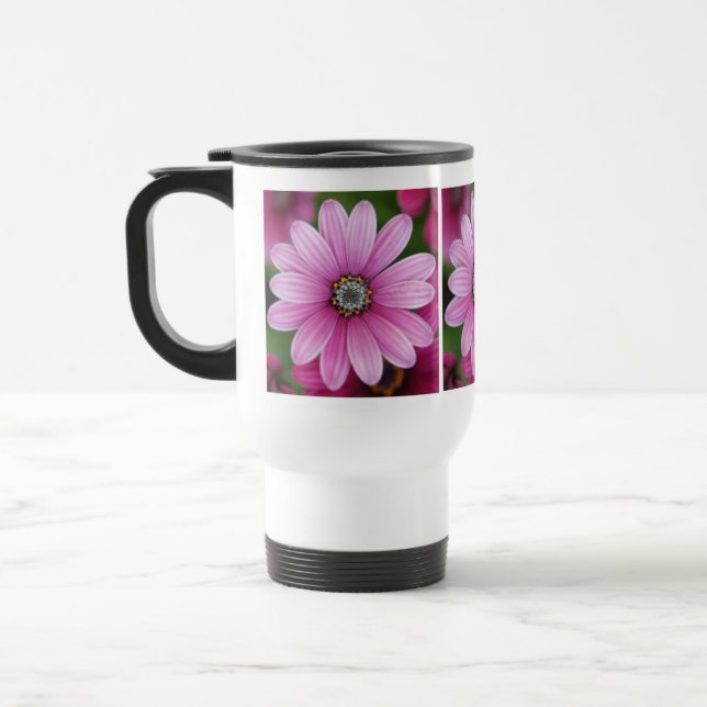 Pink Daisy Travel Mug (Left)