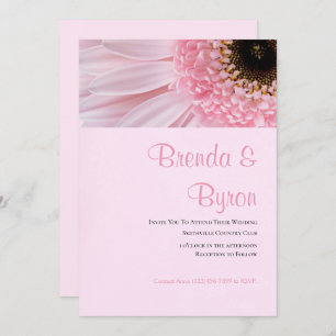 Pink Daisy Wedding Invitation