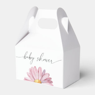 Pink daisy Wildflower - Baby shower Favor Box